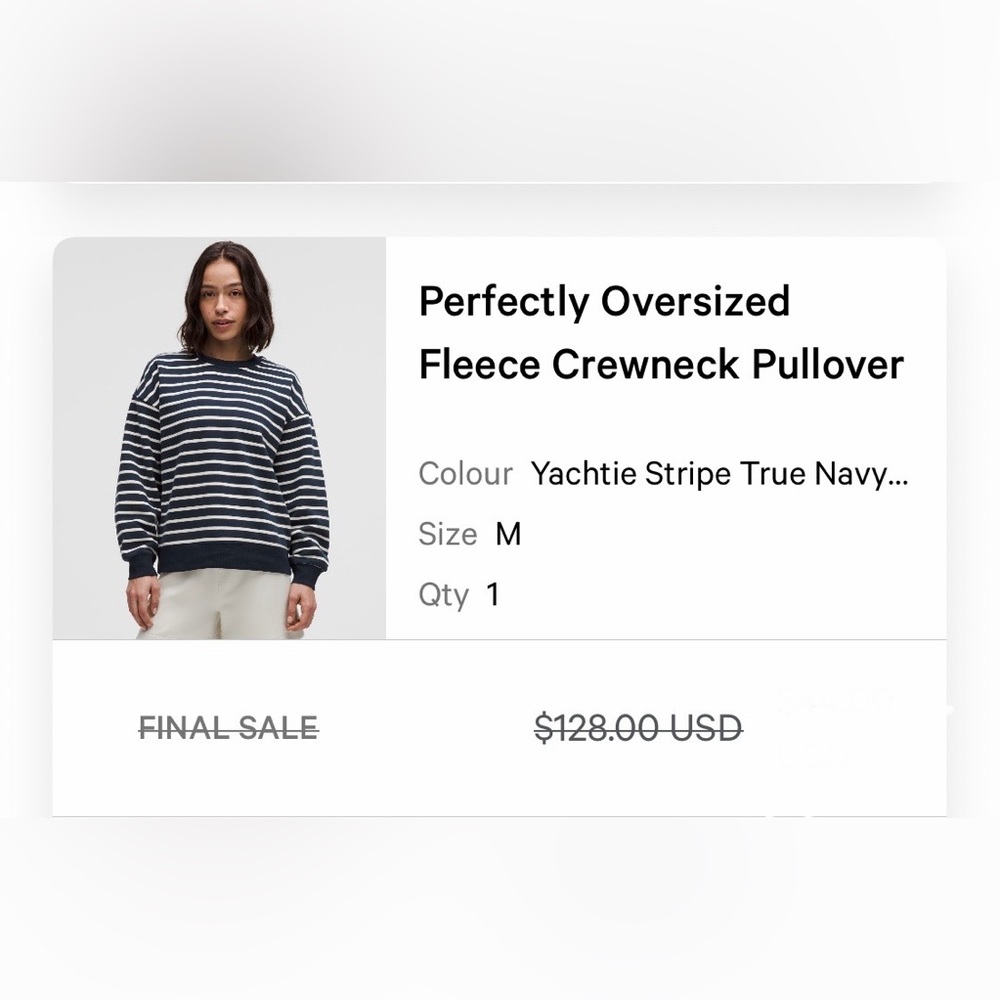 Lululemon Perfectly Oversized Fleece Crewneck Pullover Women’s Size M